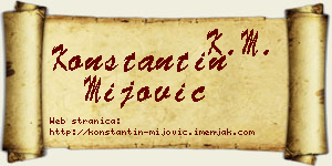 Konstantin Mijović vizit kartica